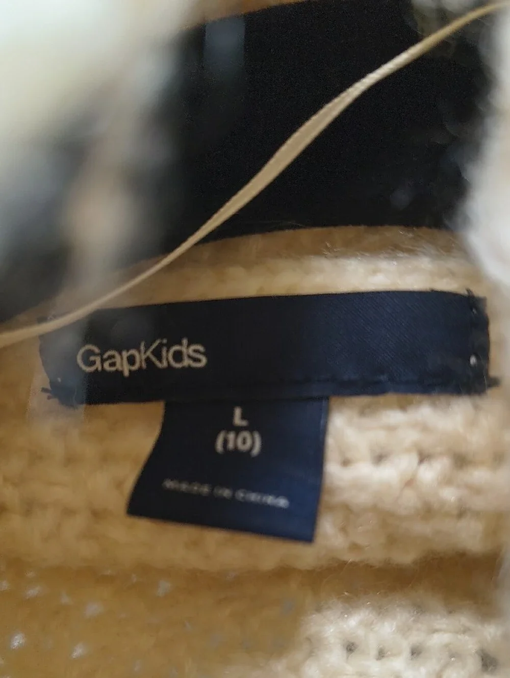 GAP Cream Cable Knit Open-Front Wrap